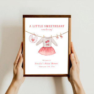 Little Swehoney Dress Valentine Baby Shower Poster