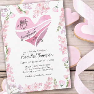 Little Swehoney Heart and Flowers Baby Shower Inbjudningar