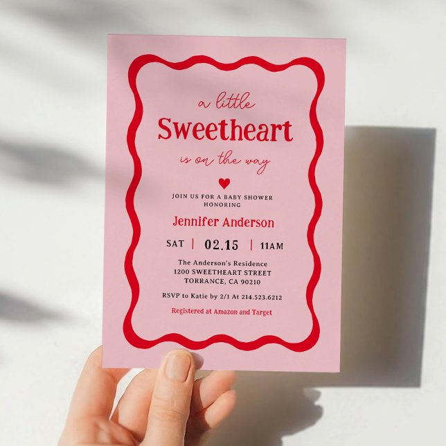 Little Swehoney Heart Girl Baby Shower Inbjudningar (Skapare uppladdad)