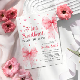 Little Swehoney Red Bow Valentine Baby Shower Inbjudningar