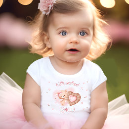 Little Swehoney Rosa Baby Bear Namn Girl T Shirt