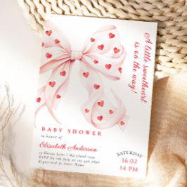Little Swehoney Rosa Bow Baby Shower Inbjudningar