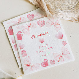 Little Swehoney Rosa Bow Baby Shower Pappersservett