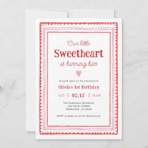 Little Swehoney Valentine2nd Birthday Party Inbjudningar