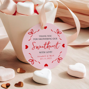 Little Swehoney Valentine Baby Shower Tack Gåvor Etiketter