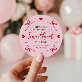 Little Swehoney Valentine Baby Shower Tack Runt Klistermärke