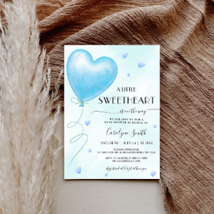Little Swehoney Valentine Blue Boy Shower Inbjudningar