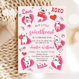 Little Swehoney Valentine Puppy Birthday Inbjudningar