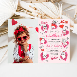 Little Swehoney Valentine Puppy Birthday Photo Inbjudningar