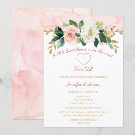 Little Swehoney Valentine Rosa Guld Baby Shower Inbjudningar