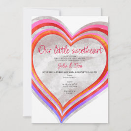 Little Swehoney Valentine Watercolor Baby Shower Inbjudningar