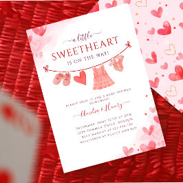Little Swehoney Valentines Girl Baby Shower Inbjudningar