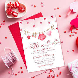Little Swehoney Valentines Girl Baby Shower Inbjudningar