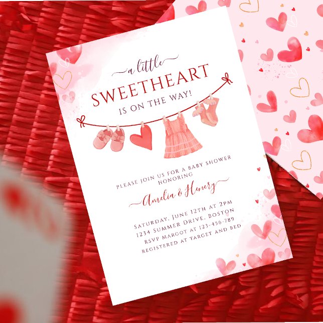 Little Swehoney Valentines Girl Baby Shower Inbjudningar (Skapare uppladdad)