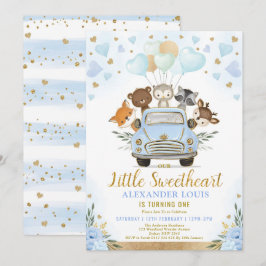 Little Swehoney Woodland Animals Boy Birthday Inbjudningar