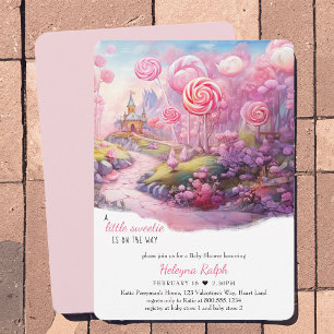 Little Sweota Candyland Fairytale Baby Shower Inbjudningar