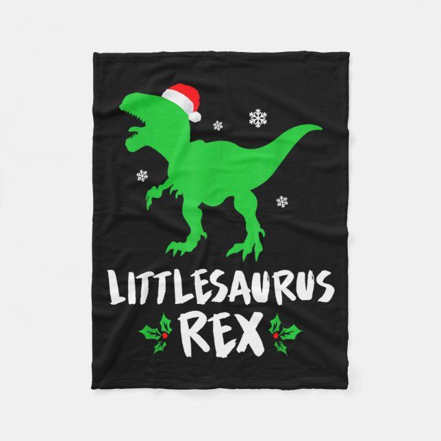 Little T Rex Matching Family Christmas Dinosaur Sh Fleecefilt (Framsidan)