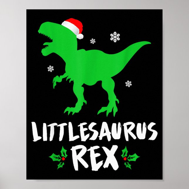 Little T Rex Matching Family Christmas Dinosaur Sh Poster (Framsidan)