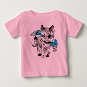 Little Tecknad Angel Cat T Shirt