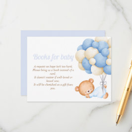 Little Teddy Balloon Baby Shower Bokar för baby Tilläggskort