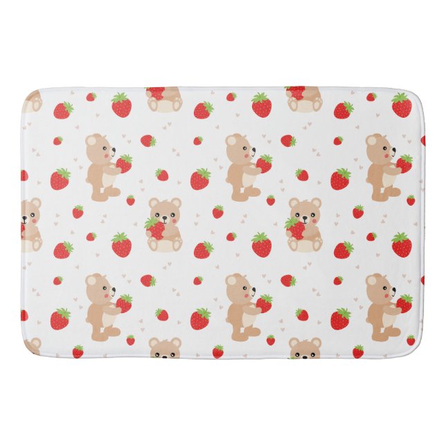 Little teddy bear with strawberry badrumsmatta (Framsidan)