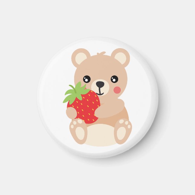 Little teddy bear with strawberry magnet (Framsidan)