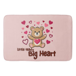 "Little Teddy Big Heart" Söt Björn Ljus Rosa Badru Badrumsmatta