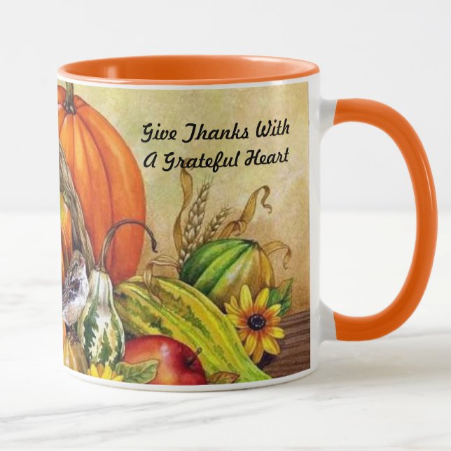 Little Thanksgiving Bird Harvest Mugg Kopp Orange (Skapare uppladdad)