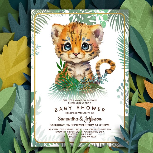 Little Tiger Baby Shower Inbjudningar (Start your celebration with our “roar-some” very cute tiger baby shower invitation.)