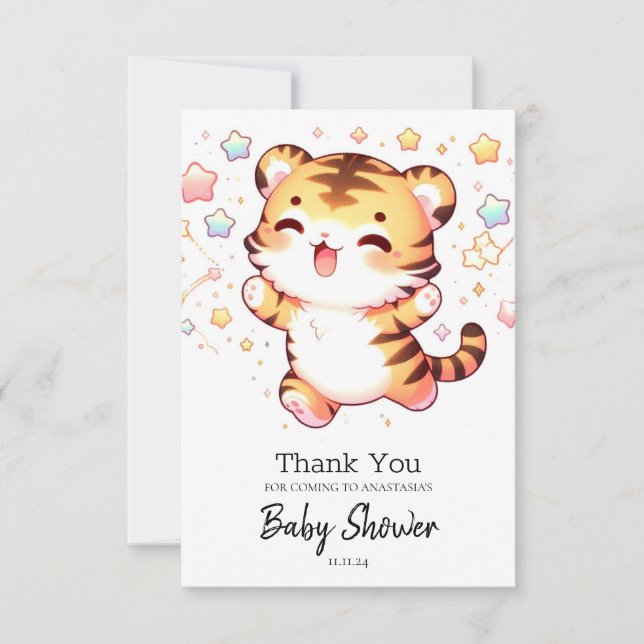 Little Tiger Baby Shower Tack Kort (Framsida)