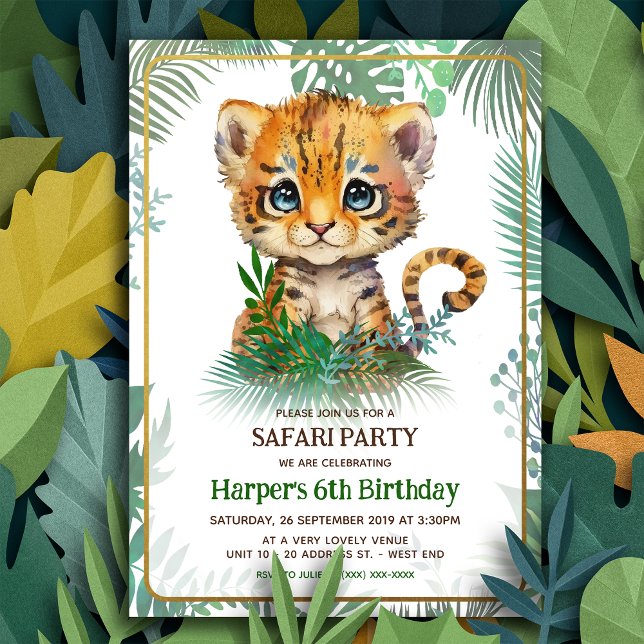 Little Tiger Birthday Inbjudningar (Skapare uppladdad)