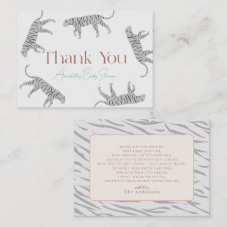 Little Tiger Grått Baby Shower Tack Anteckningskort
