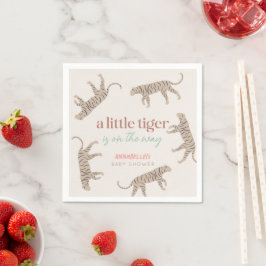 Little Tiger Modern Taupe Baby Shower Pappersservett