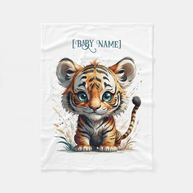 Little Tiger Personlig Fleecefilt (Framsidan)