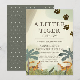 Little Tiger Safari Jungle Virtuell Baby Shower Inbjudningar