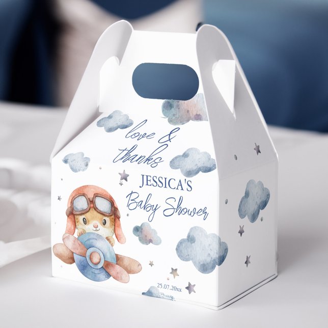 Little tiny pilot airplane baby shower presentaskar (Little tiny pilot airplane baby shower favor box baby shower favors elegant favor box)