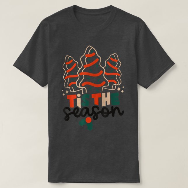 Little Tis Season Julgran cakes Debbie T Shirt (Design framsida)