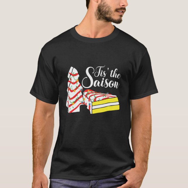 Little Tis Season Julgran cakes Debbie T Shirt (Framsida)