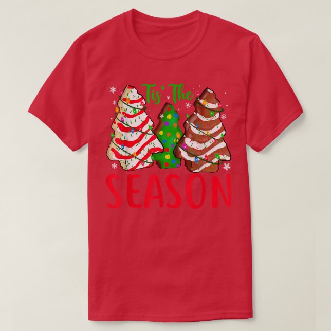 Little Tis Season Julgran cakes Debbie T Shirt (Design framsida)