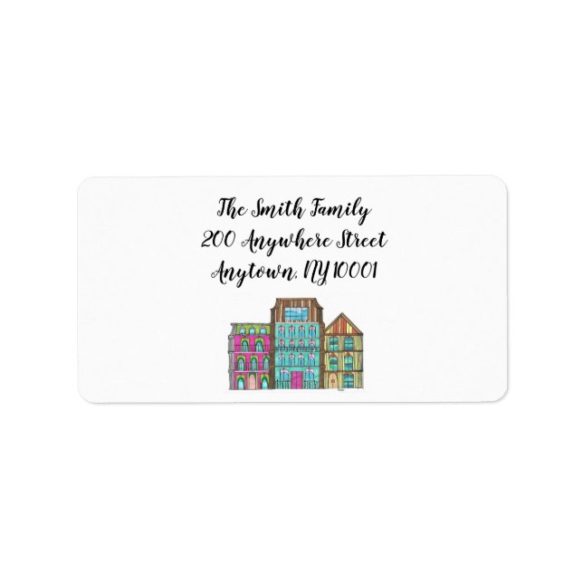 Little Town Address Label Adressetikett (Framsidan)