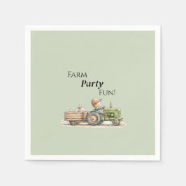 Little Tractor Farm Birthday Pappersservett