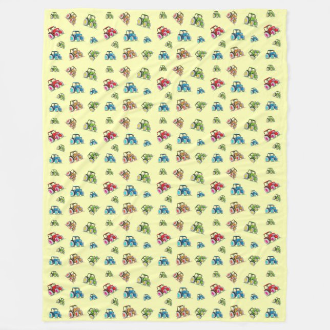 Little Tractor Fleece Blanket, citron (Framsidan)