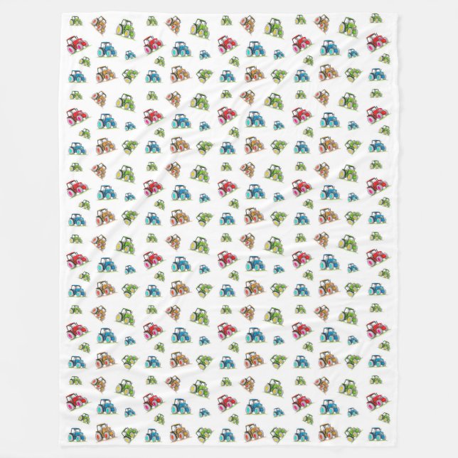 Little Tractor Fleece Blanket, White (Framsidan)