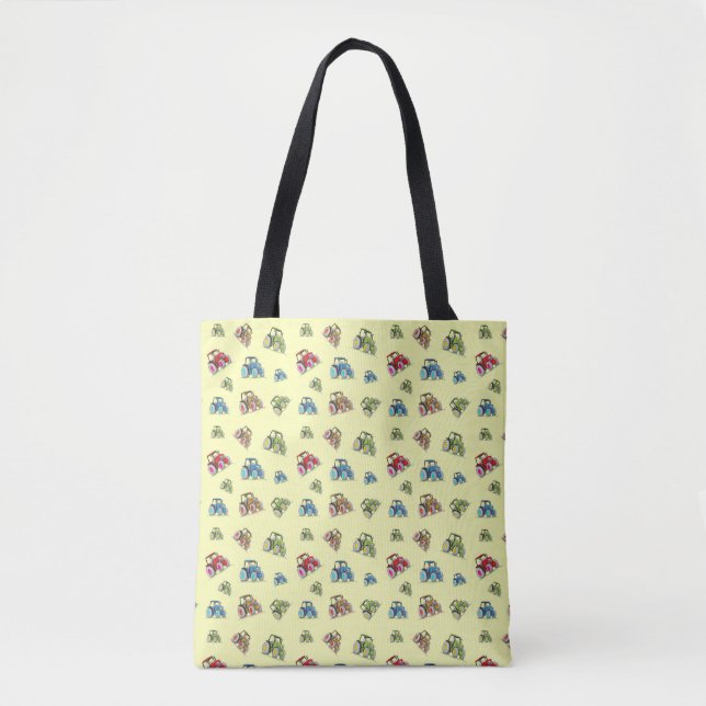 Little Tractor Tote Bag, Lemon Tygkasse (Framsida)