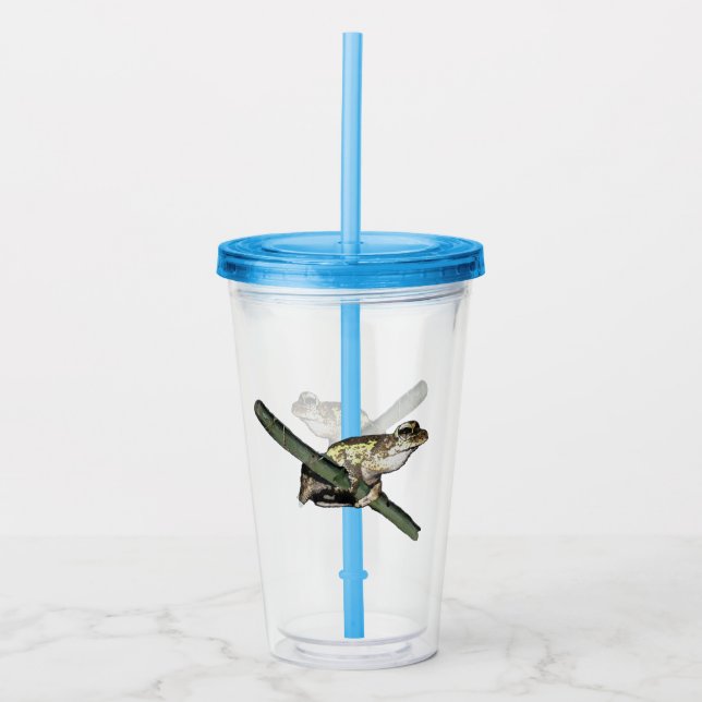Little Träd Frog Oil Paint, Acrylic Tumbler Take Away Mugg (Framsida)