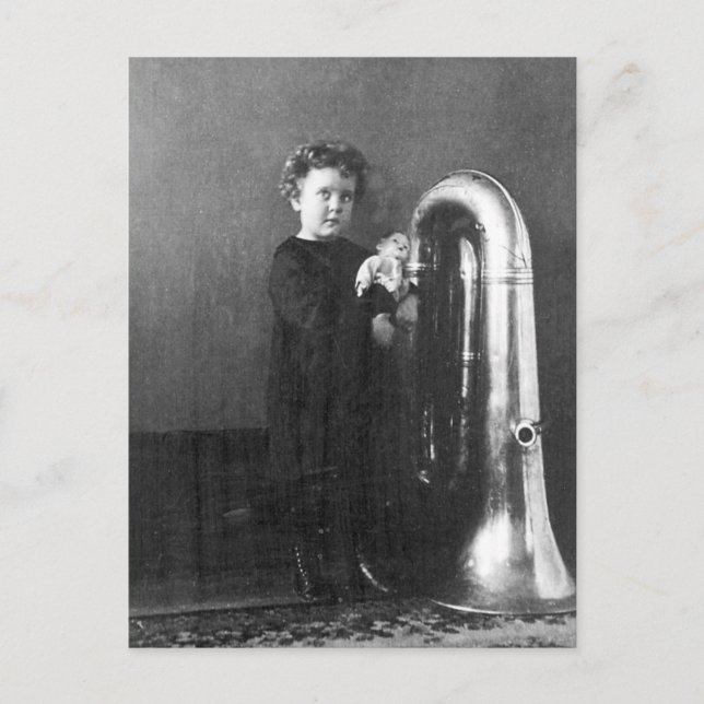 Little Tuba Girl Vykort (Framsida)