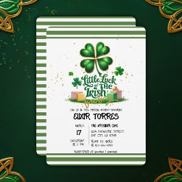 Little tur of Irish Shamrock Guld Baby Shower Inbjudningar