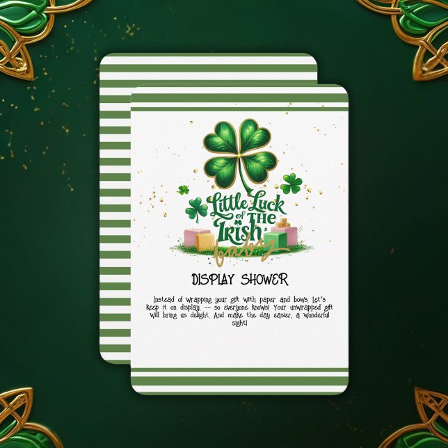 Little tur of Irish Shamrock Guld Baby Shower Tilläggskort (Skapare uppladdad)