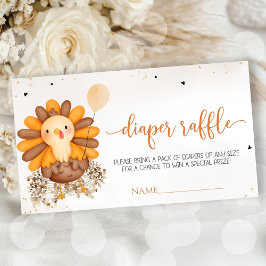Little Turkey Baby Shower Thanksgiving Diaper Raff Tilläggskort