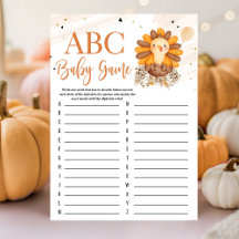 Little Turkey Baby Shower Thanksgiving Game